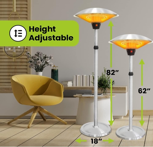 Distance between patio heater and ceiling